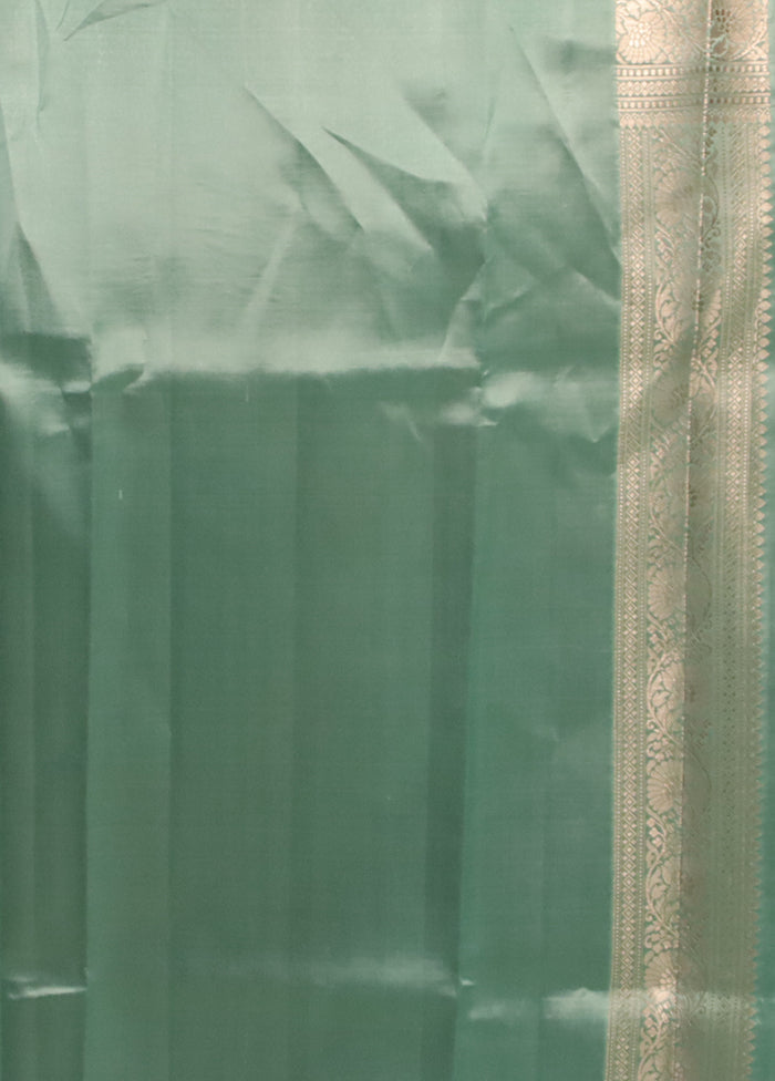 Green Handloom Dupion Pure Silk Saree With Blouse Piece