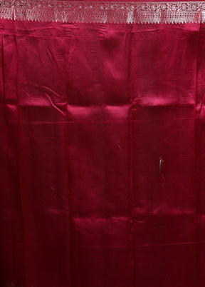 Pink Handloom Dupion Pure Silk Saree With Blouse Piece