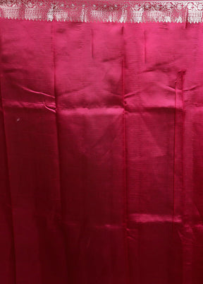 Pink Handloom Dupion Pure Silk Saree With Blouse Piece