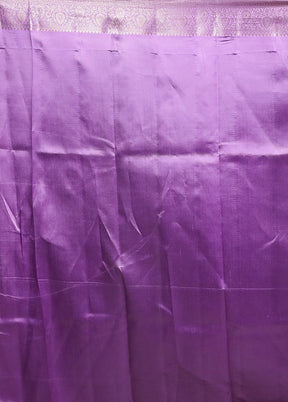 Purple Handloom Dupion Pure Silk Saree With Blouse Piece