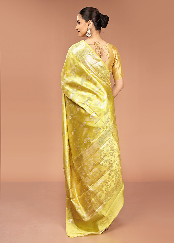 Green Handloom Dupion Pure Silk Saree With Blouse Piece