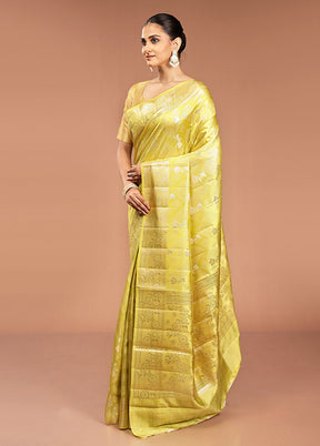 Green Handloom Dupion Pure Silk Saree With Blouse Piece
