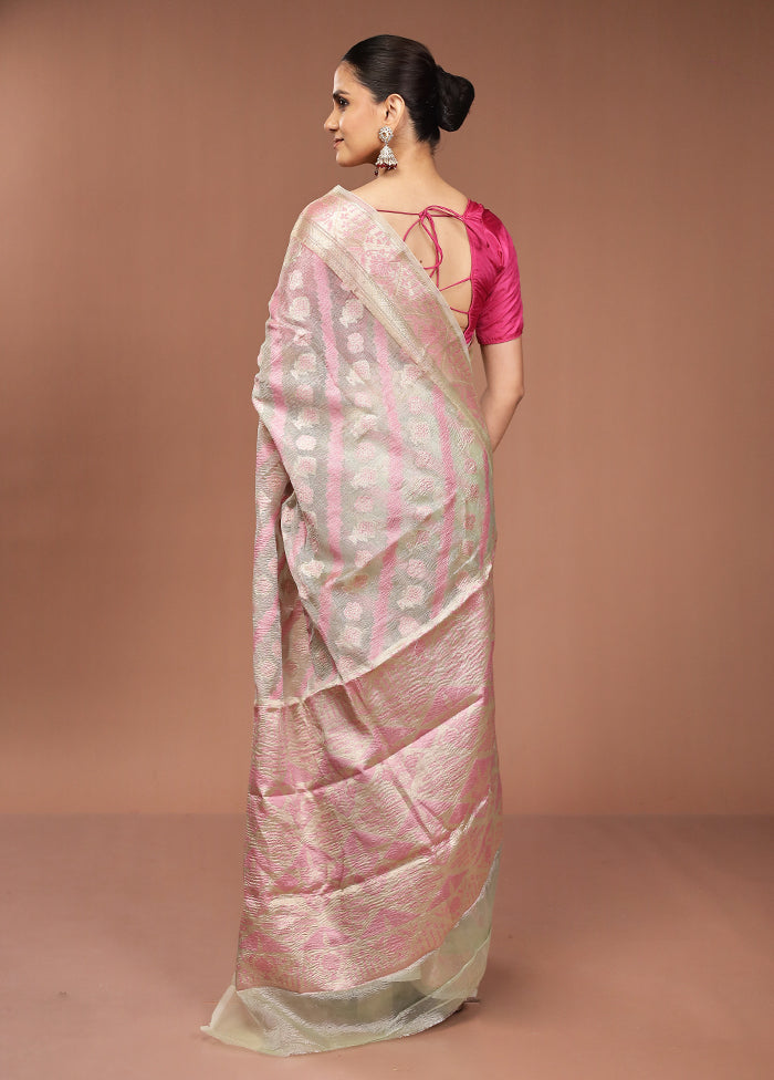 Green Tissue Silk Saree With Blouse Piece