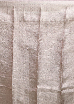 Pink Crushed Tissue Silk Saree With Blouse Piece