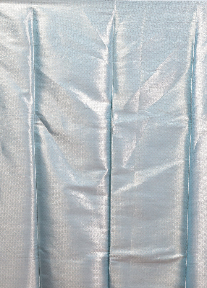 Blue Kora Silk Saree With Blouse Piece