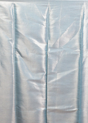 Blue Kora Silk Saree With Blouse Piece
