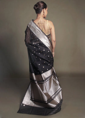 Black Organza Saree With Blouse Piece