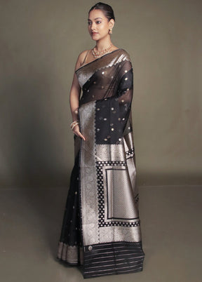 Black Organza Saree With Blouse Piece