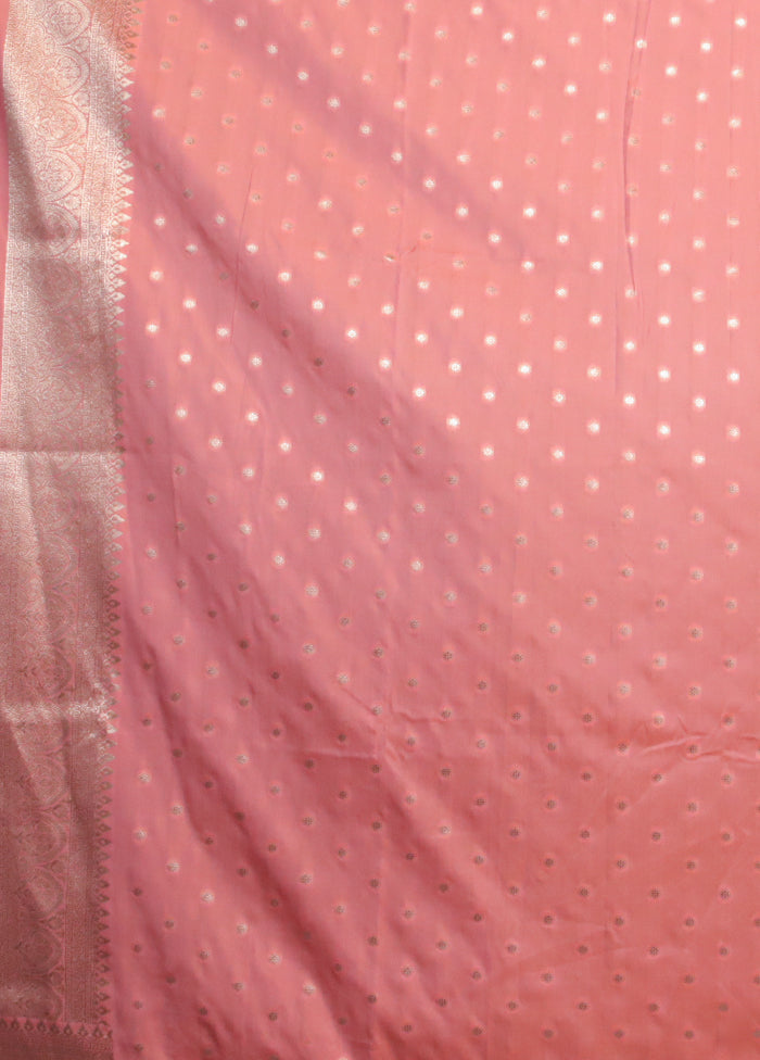 Pink Uppada Silk Saree With Blouse Piece