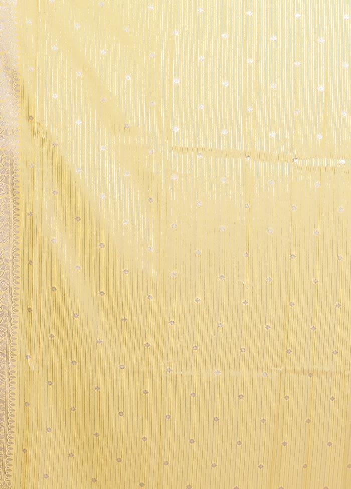 Yellow Uppada Silk Saree With Blouse Piece