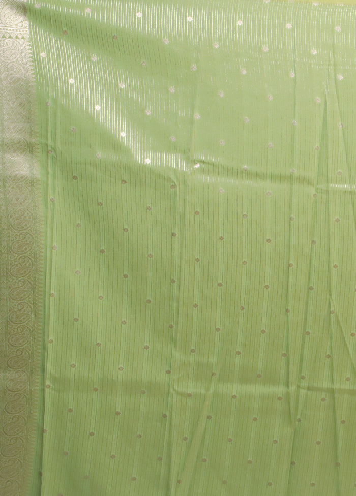 Green Uppada Silk Saree With Blouse Piece