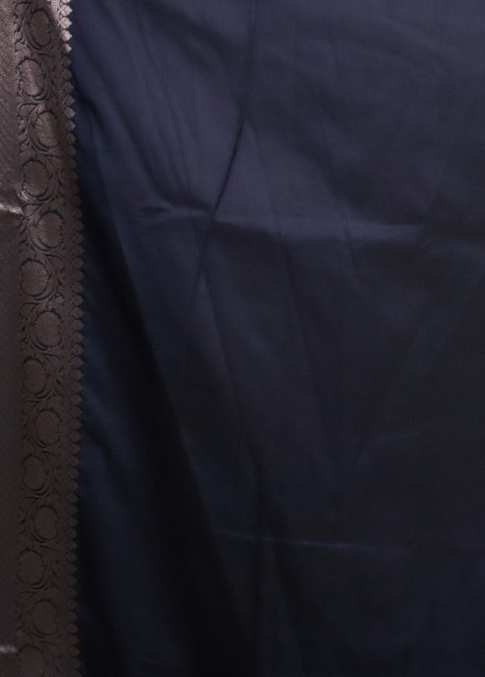 Blue Uppada Silk Saree With Blouse Piece