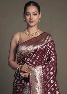 Purple Uppada Silk Saree With Blouse Piece