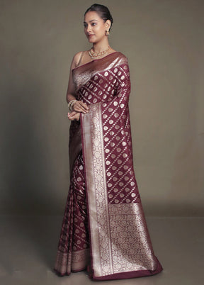 Purple Uppada Silk Saree With Blouse Piece