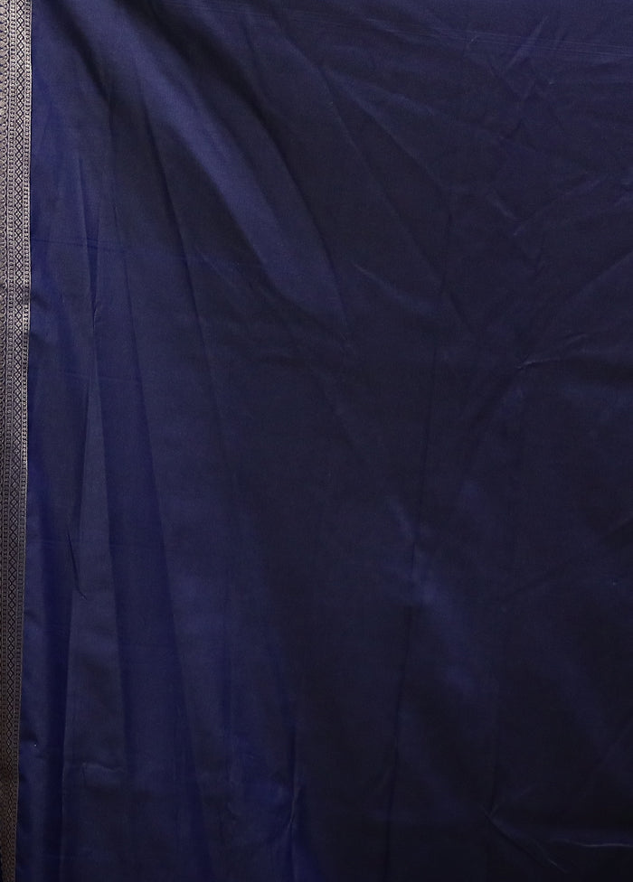 Blue Uppada Silk Saree With Blouse Piece