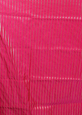 Pink Banarasi Silk Saree With Blouse Piece