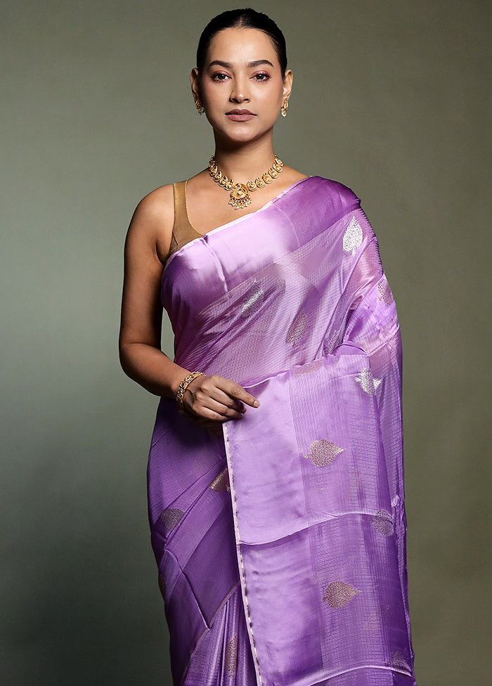 Purple Pure Kota Cotton Saree With Blouse Piece