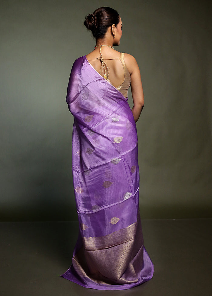 Purple Pure Kota Cotton Saree With Blouse Piece
