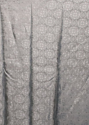 Grey Dupion Silk Saree With Blouse Piece