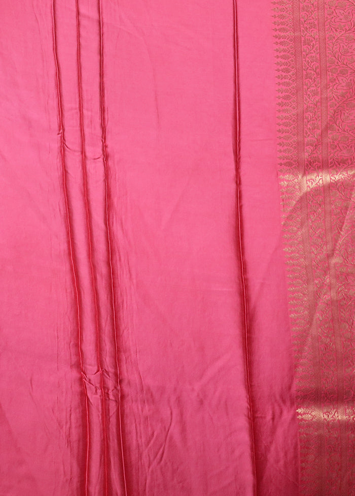 Pink Dupion Silk Saree With Blouse Piece