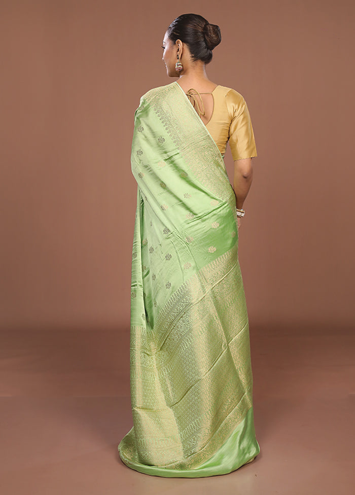 Green Dupion Silk Saree With Blouse Piece