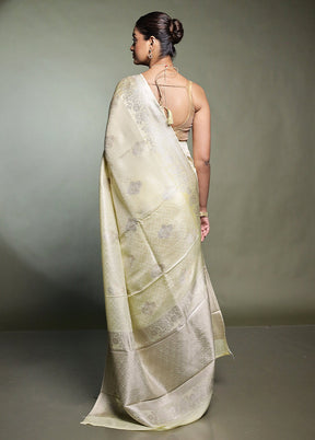 Cream Handloom Dupion Pure Silk Saree With Blouse Piece
