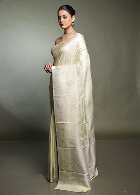 Cream Handloom Dupion Pure Silk Saree With Blouse Piece