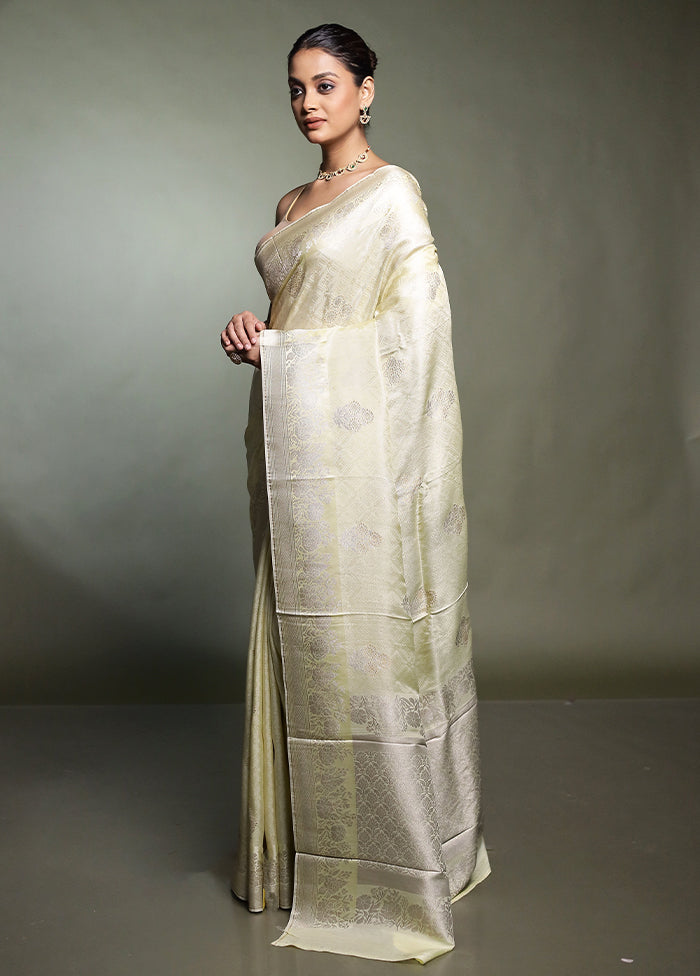 Cream Handloom Dupion Pure Silk Saree With Blouse Piece