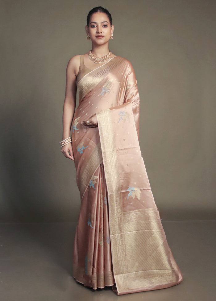 Cream Dupion Silk Saree With Blouse Piece