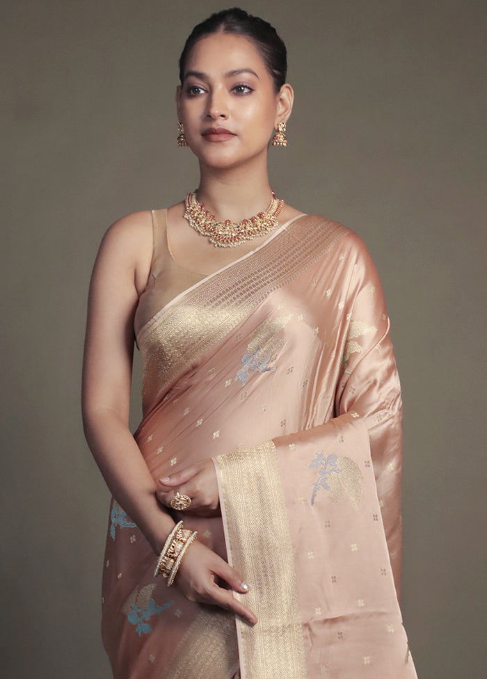 Cream Dupion Silk Saree With Blouse Piece