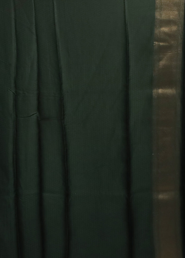 Green Dupion Silk Saree With Blouse Piece