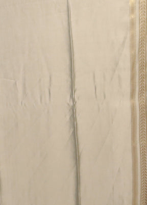 Cream Handloom Tissue Pure Silk Saree With Blouse Piece