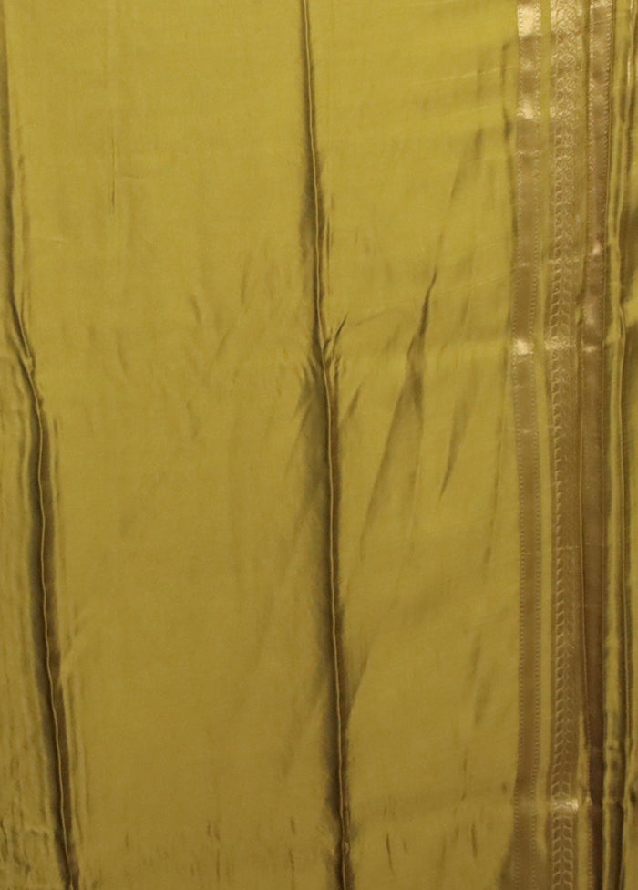 Green Handloom Tissue Pure Silk Saree With Blouse Piece