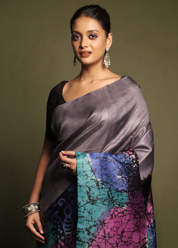 Multicolor Printed Pure Silk Saree Without Blouse Piece