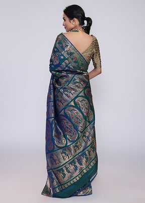 Green Handloom Swarnachuri Pure Silk Saree With Blouse Piece