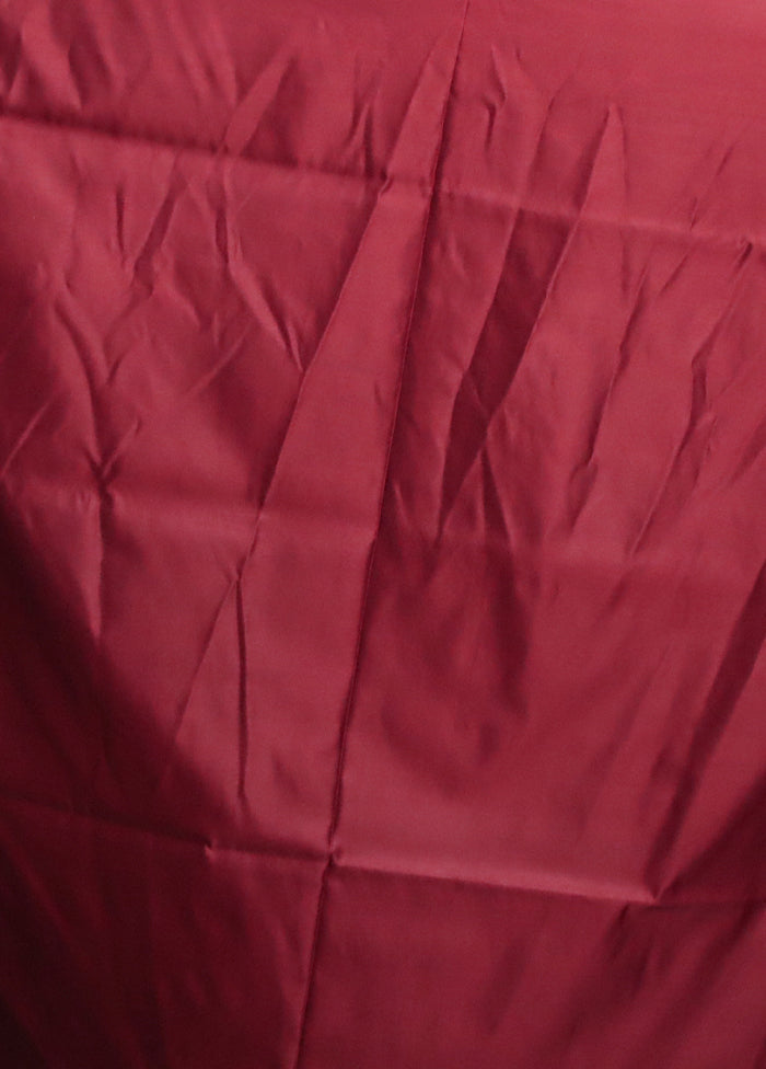 Maroon Banarasi Silk Saree With Blouse Piece