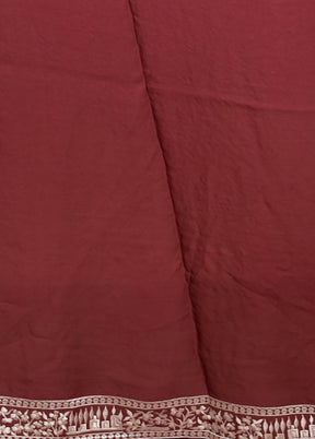 Purple Handloom Pure Georgette Saree With Blouse Piece