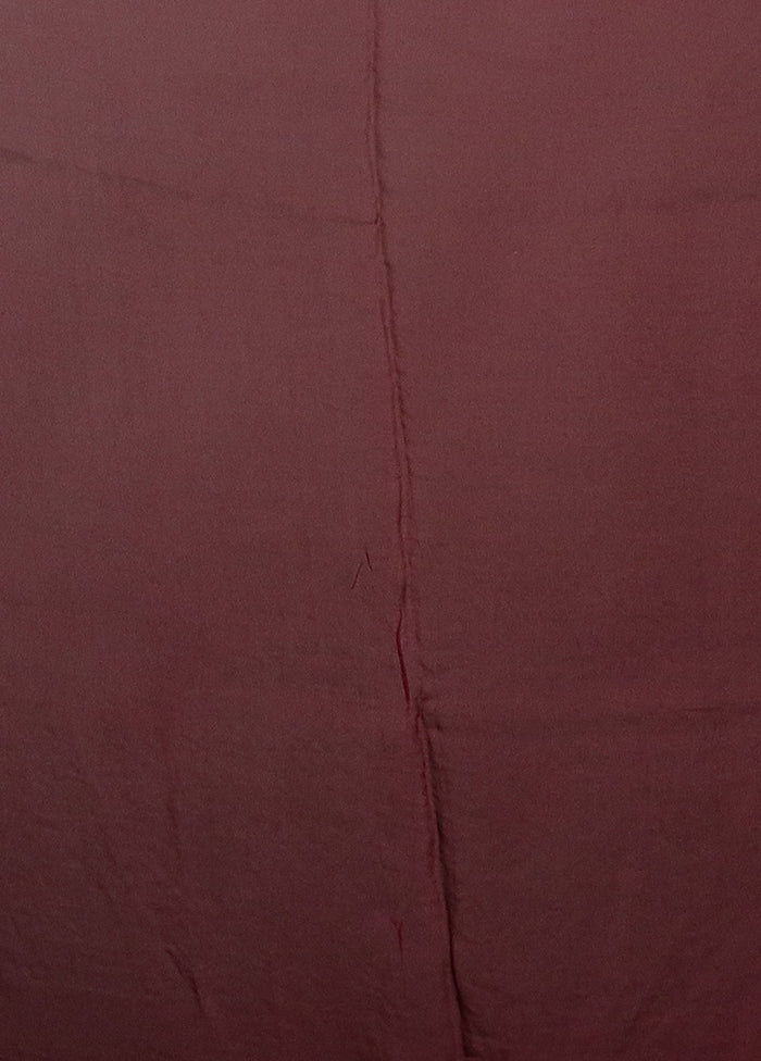 Purple Handloom Pure Georgette Saree With Blouse Piece