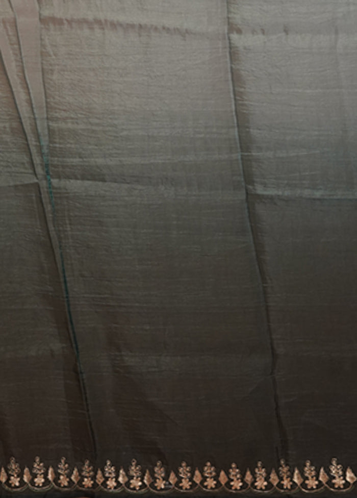 Green Tissue Silk Saree With Blouse Piece