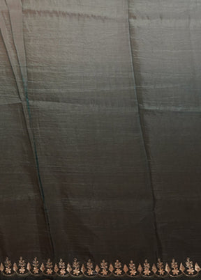 Green Tissue Silk Saree With Blouse Piece