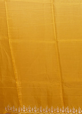 Yellow Tissue Silk Saree With Blouse Piece