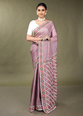 Pink Handloom Pure Georgette Saree With Blouse Piece