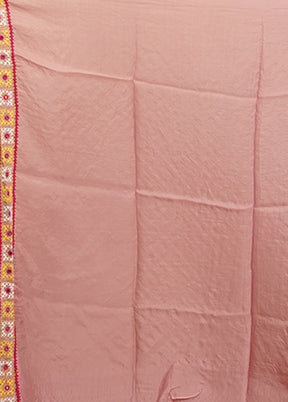 Pink Handloom Pure Georgette Saree With Blouse Piece