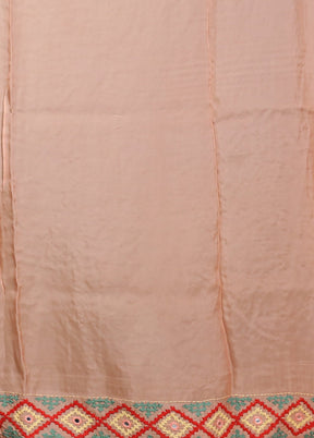 Pink Handloom Pure Georgette Saree With Blouse Piece