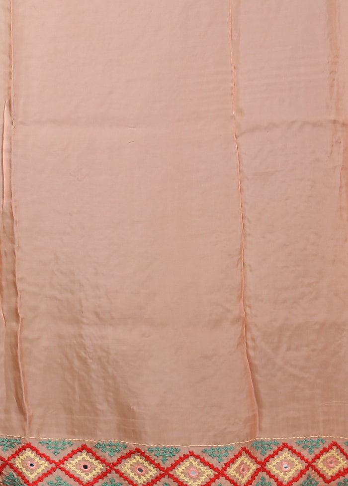 Pink Handloom Pure Georgette Saree With Blouse Piece