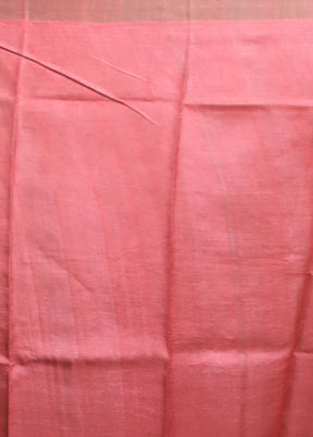 Yellow Handloom Tussar Pure Silk Saree With Blouse Piece