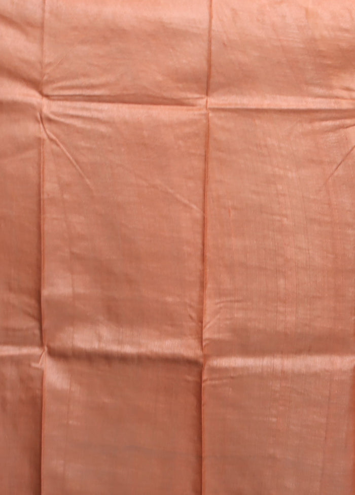 Multicolor Handloom Tussar Pure Silk Saree With Blouse Piece