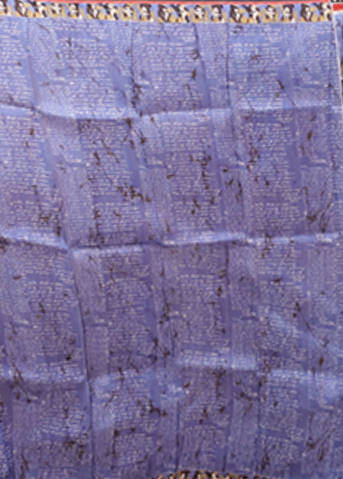 Cream Handloom Printed Pure Silk Saree Without Blouse Piece