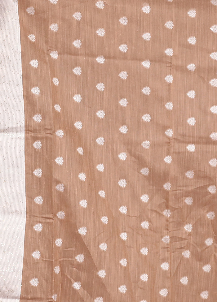 Cream Dupion Silk Saree With Blouse Piece