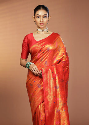 Pink Dupion Silk Saree With Blouse Piece
